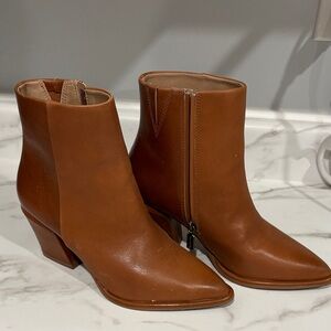 Waterproof Brown Leather Ankle Boots